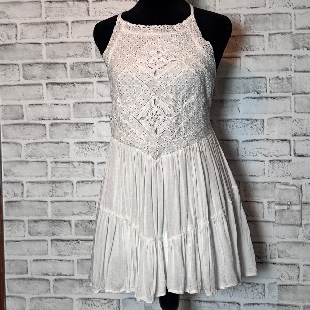 Lulu's Cream Halter‎ baby doll farmhouse style top